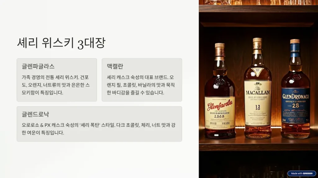 셰리 위스키 3대장