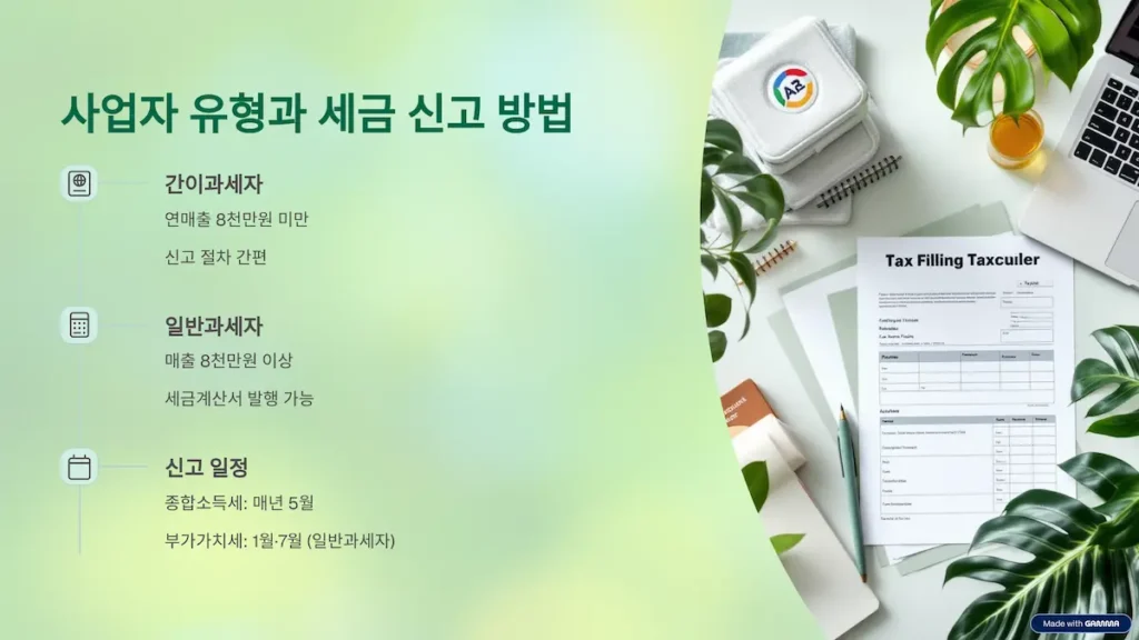 사업자 유형과 세금 신고 방법