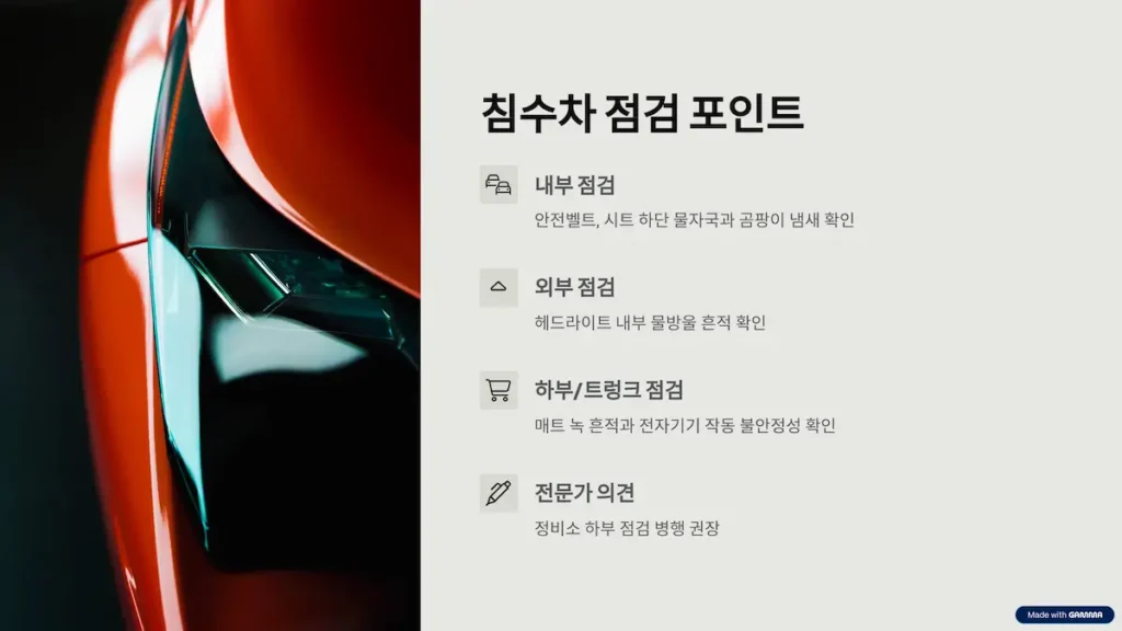 침수차 점검 포인트