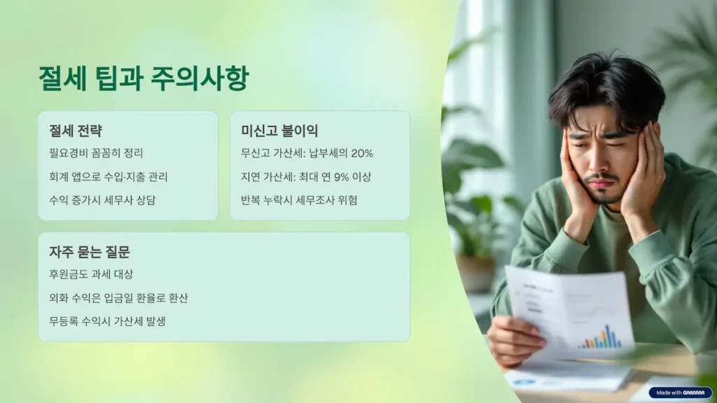 절세 팁과 주의사항