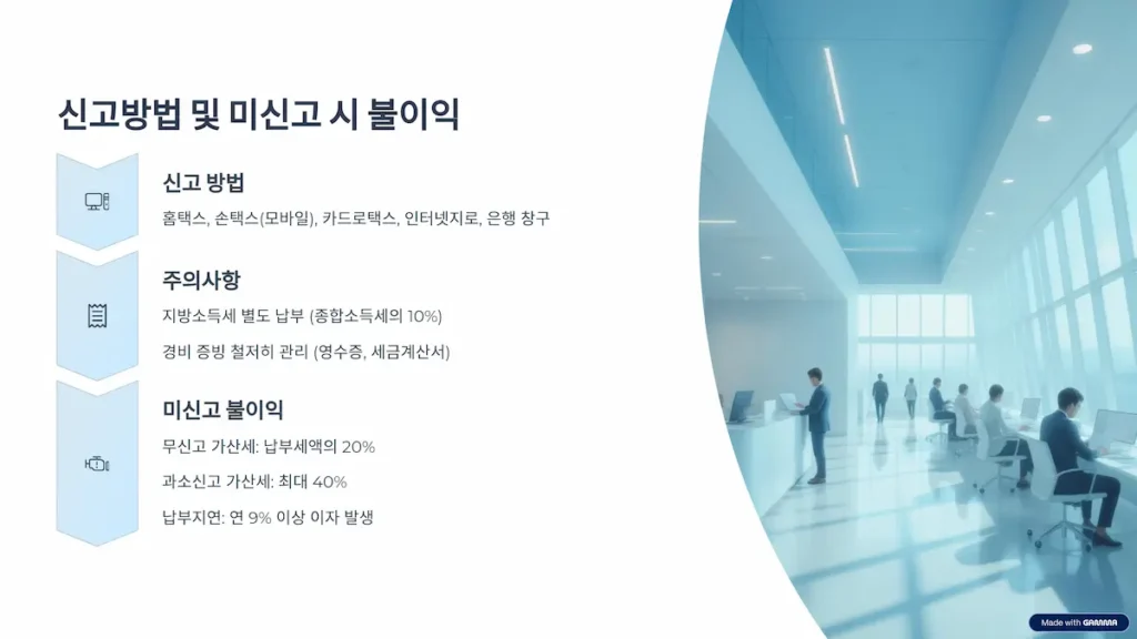 신고방법 및 미신고시 불이익