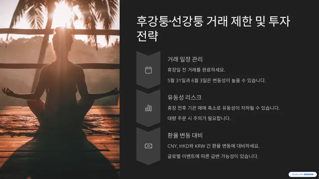 후강퉁 선강퉁 거래 제한 및 투자 전략