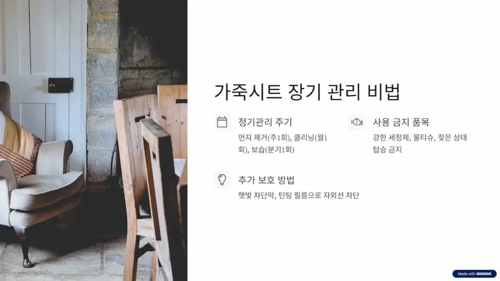가죽시트 장기 관리 비법
