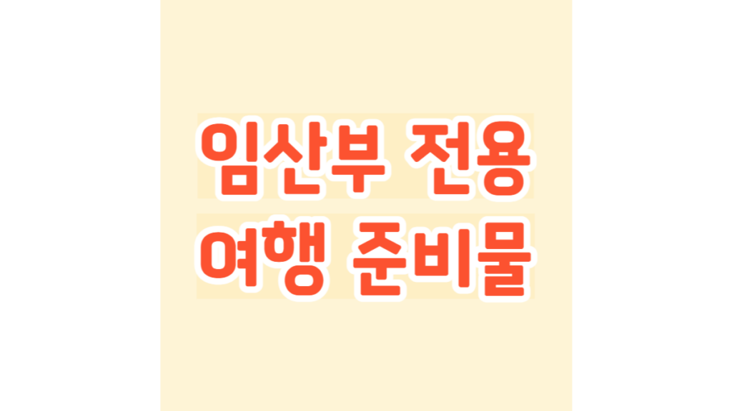 임산부 전용 여행 준비물