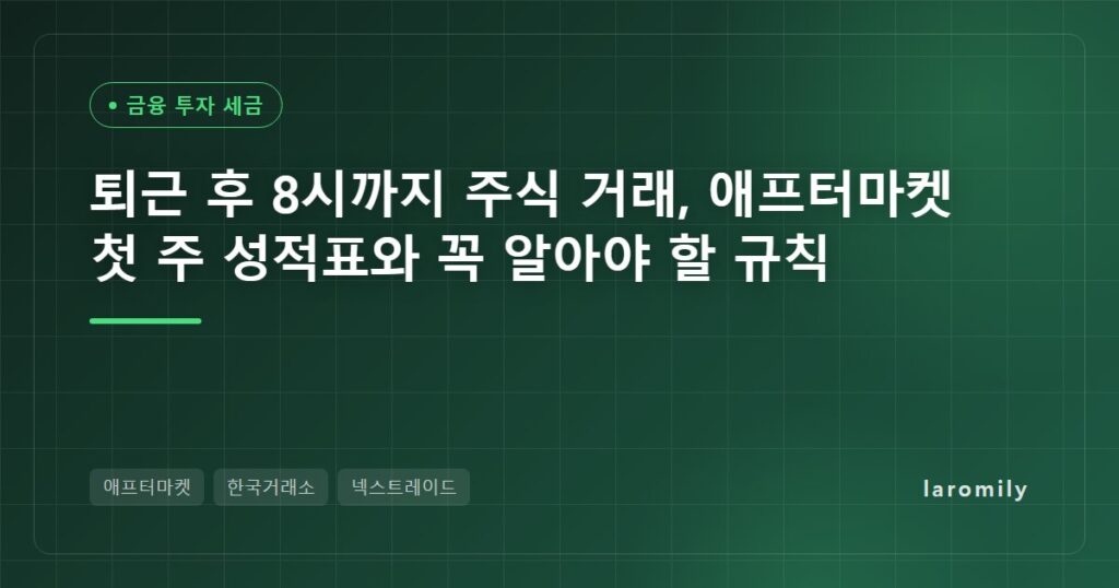 퇴근 후 8시까지 주식 거래, 애프터마켓 첫 주 성적표와 꼭 알아야 할 규칙