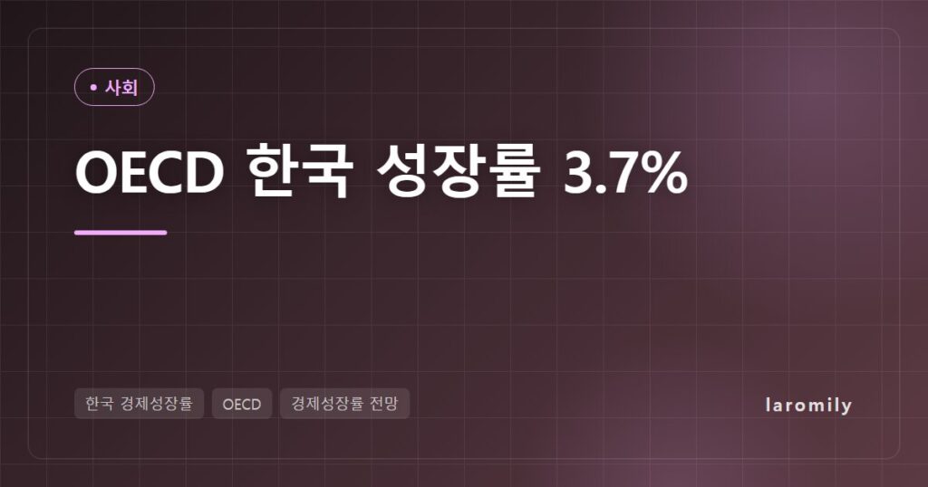 OECD, 올해 한국 경제성장률 3.7%로 1.1%p 상향… 왜 올렸고 가계엔 무슨 의미일까