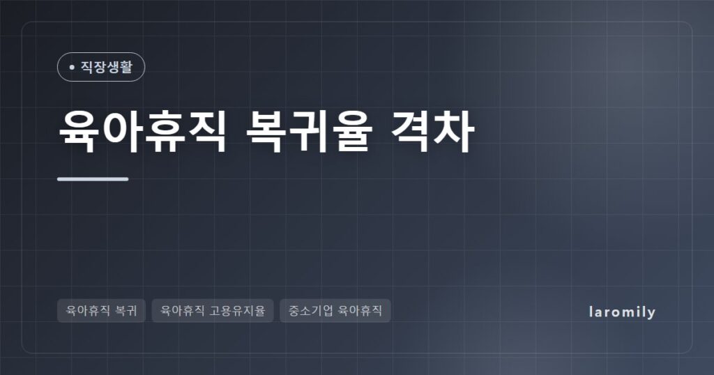 육아휴직 복귀 1년 뒤 고용유지율, 작은 회사 71% vs 대기업 92%…격차 이유와 복귀 체크리스트