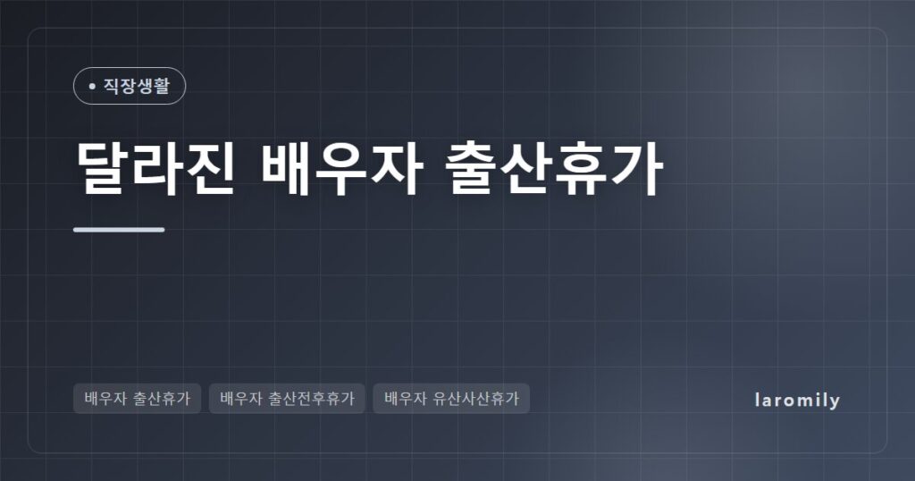 배우자 출산휴가 9월 18일부터 출산 50일 전 사용, 달라진 남편 휴가 3종 총정리
