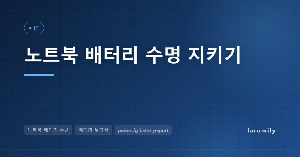 노트북 배터리 수명 늘리는 법, 윈도우 배터리 보고서 읽기부터 제조사별 80% 충전 한도 설정·교체 시기까지