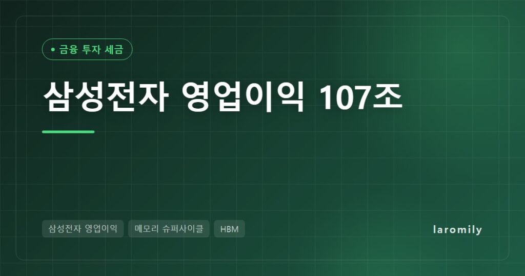 삼성전자 영업이익 107조, 메모리 슈퍼사이클이 만든 숫자일까? HBM·D램 가격과 스마트폰 감산으로 본 반도체 업황