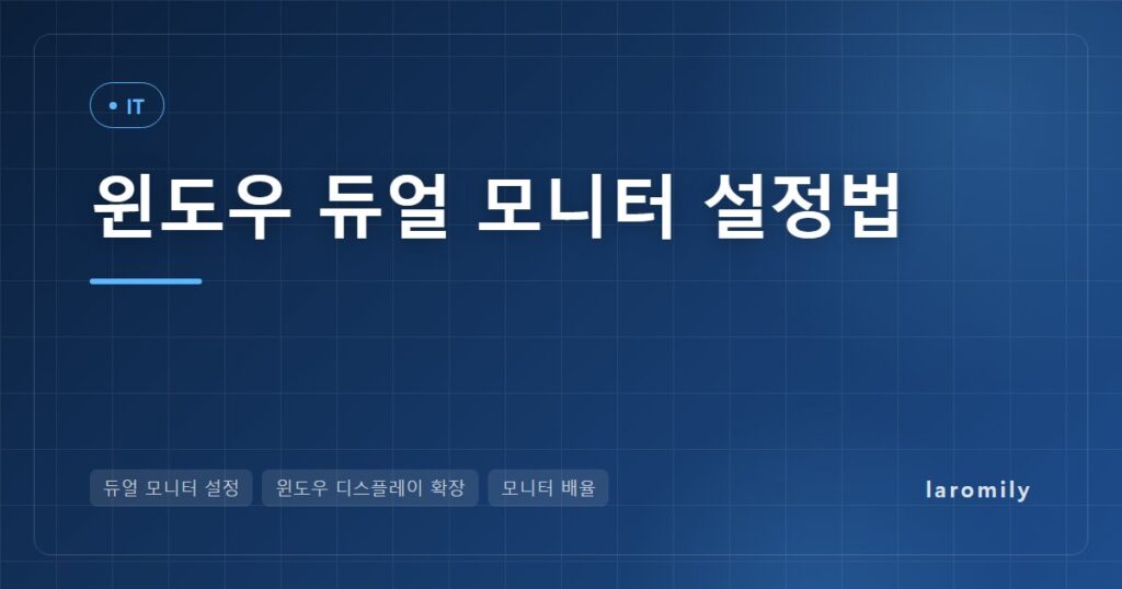 윈도우 듀얼 모니터 설정법, 확장·복제 모드와 화면 배치·배율·주사율 맞추기, 인식 안 될 때 점검 순서